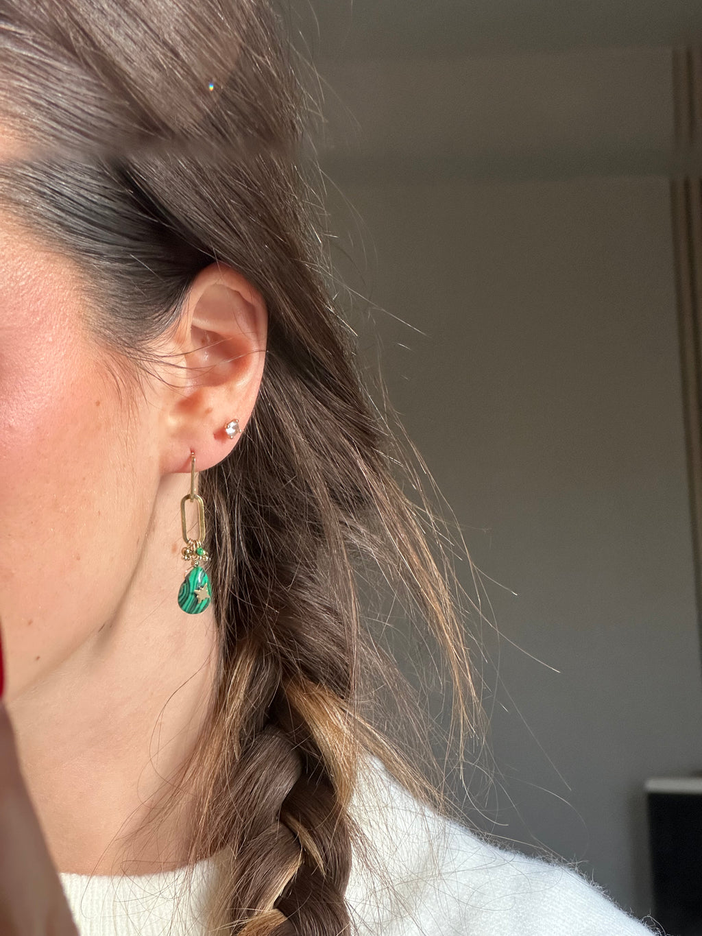 BOUCLES D'OREILLES FENDA VERTES