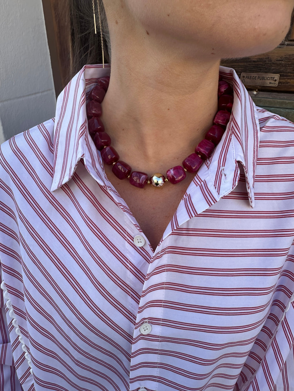COLLIER FLORIE BORDEAUX