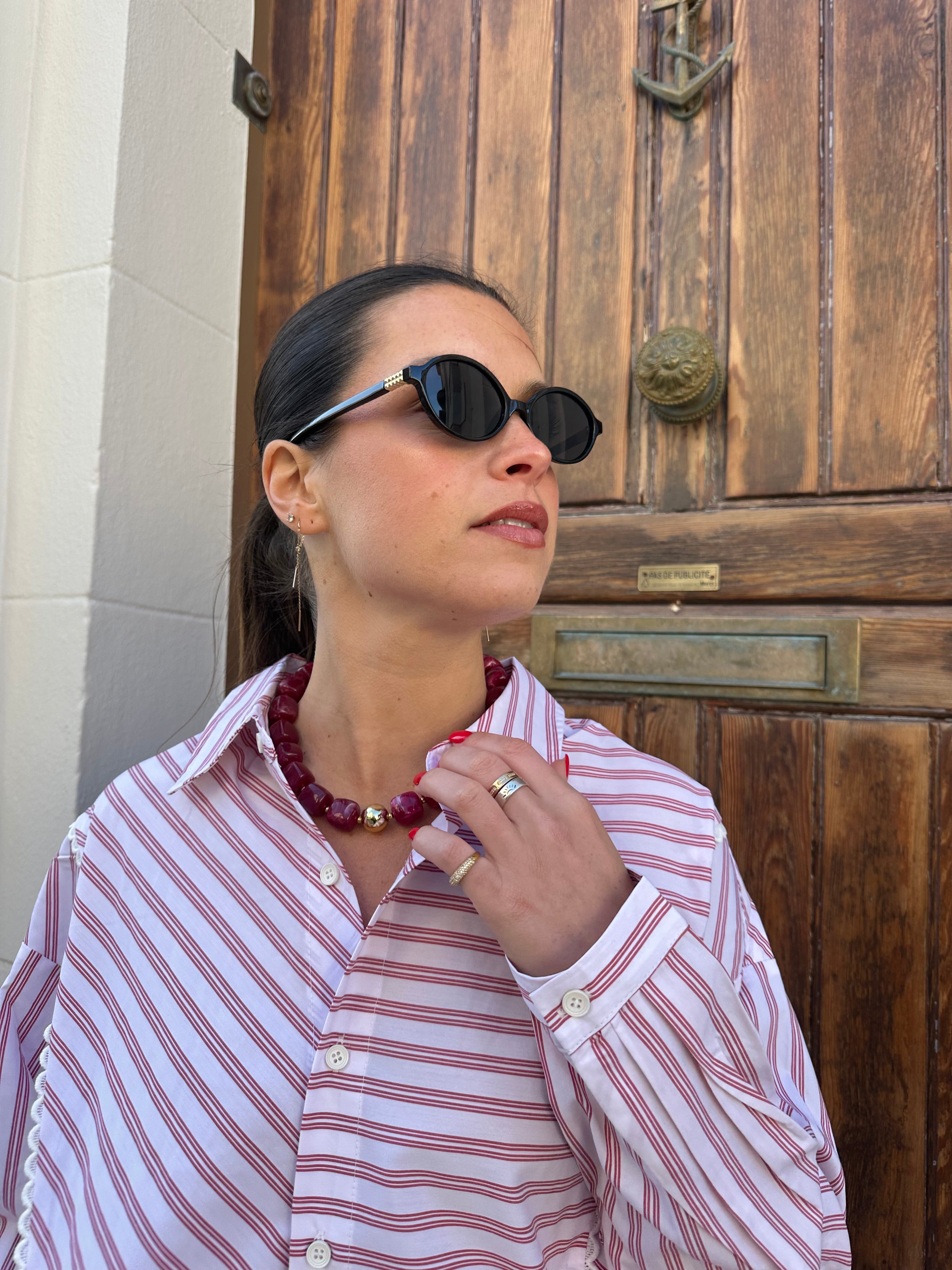 COLLIER FLORIE BORDEAUX