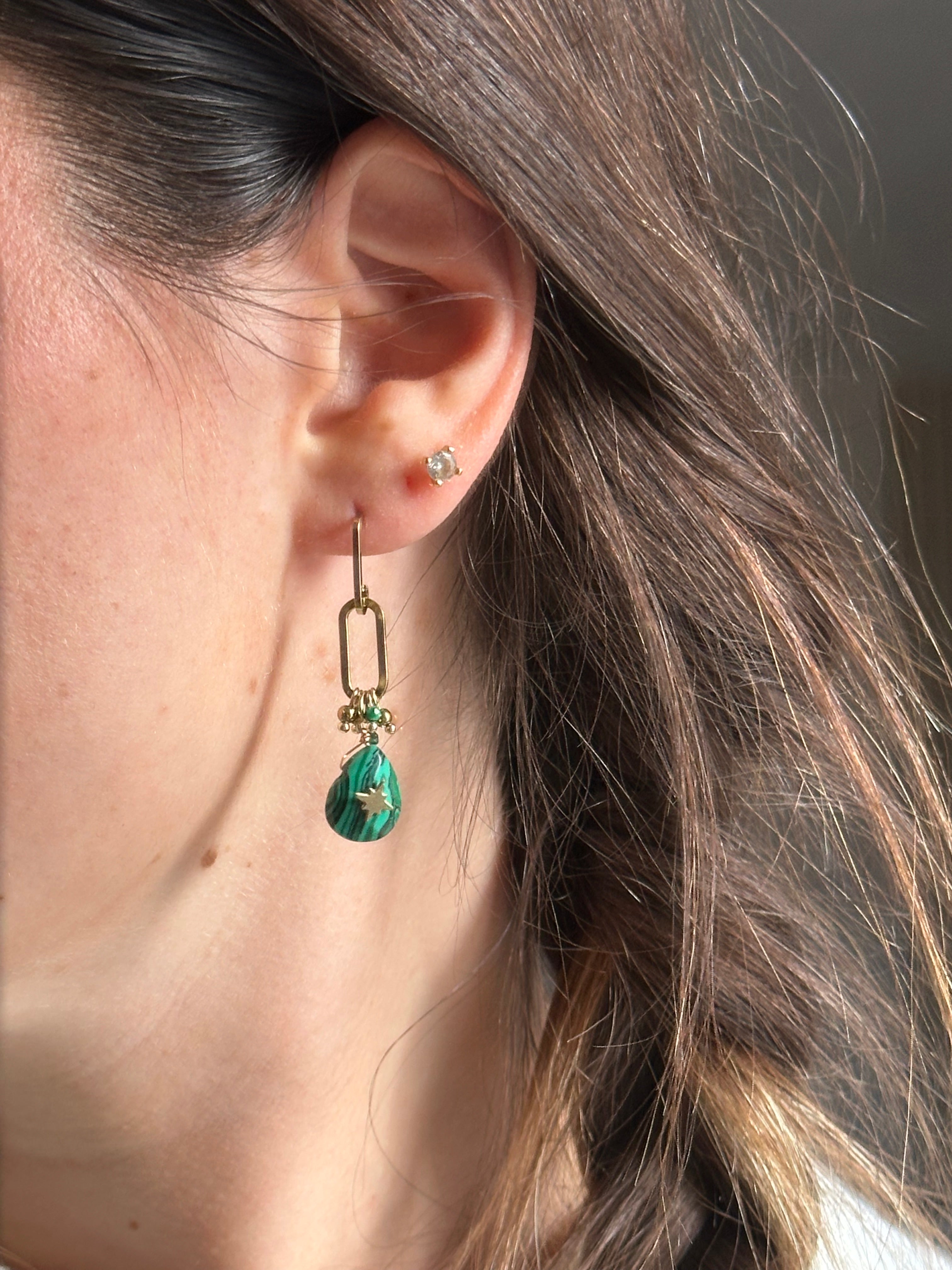 BOUCLES D'OREILLES FENDA VERTES