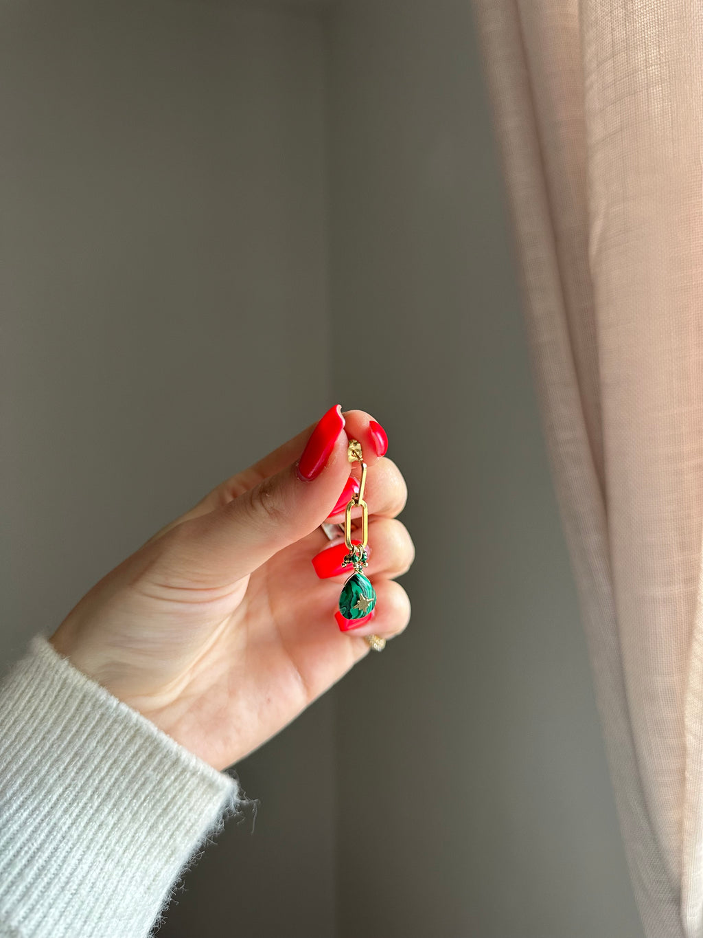 BOUCLES D'OREILLES FENDA VERTES