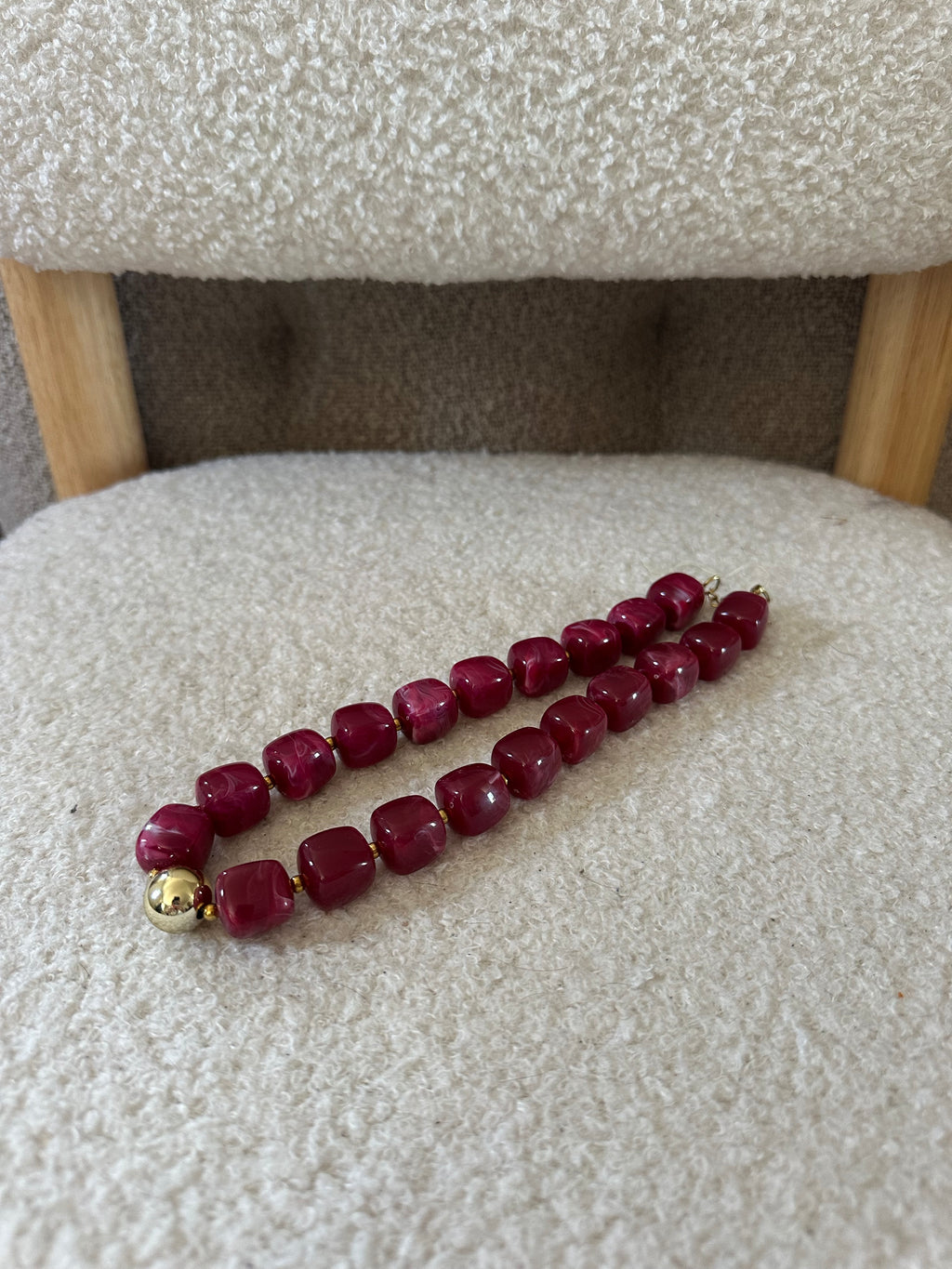 COLLIER FLORIE BORDEAUX