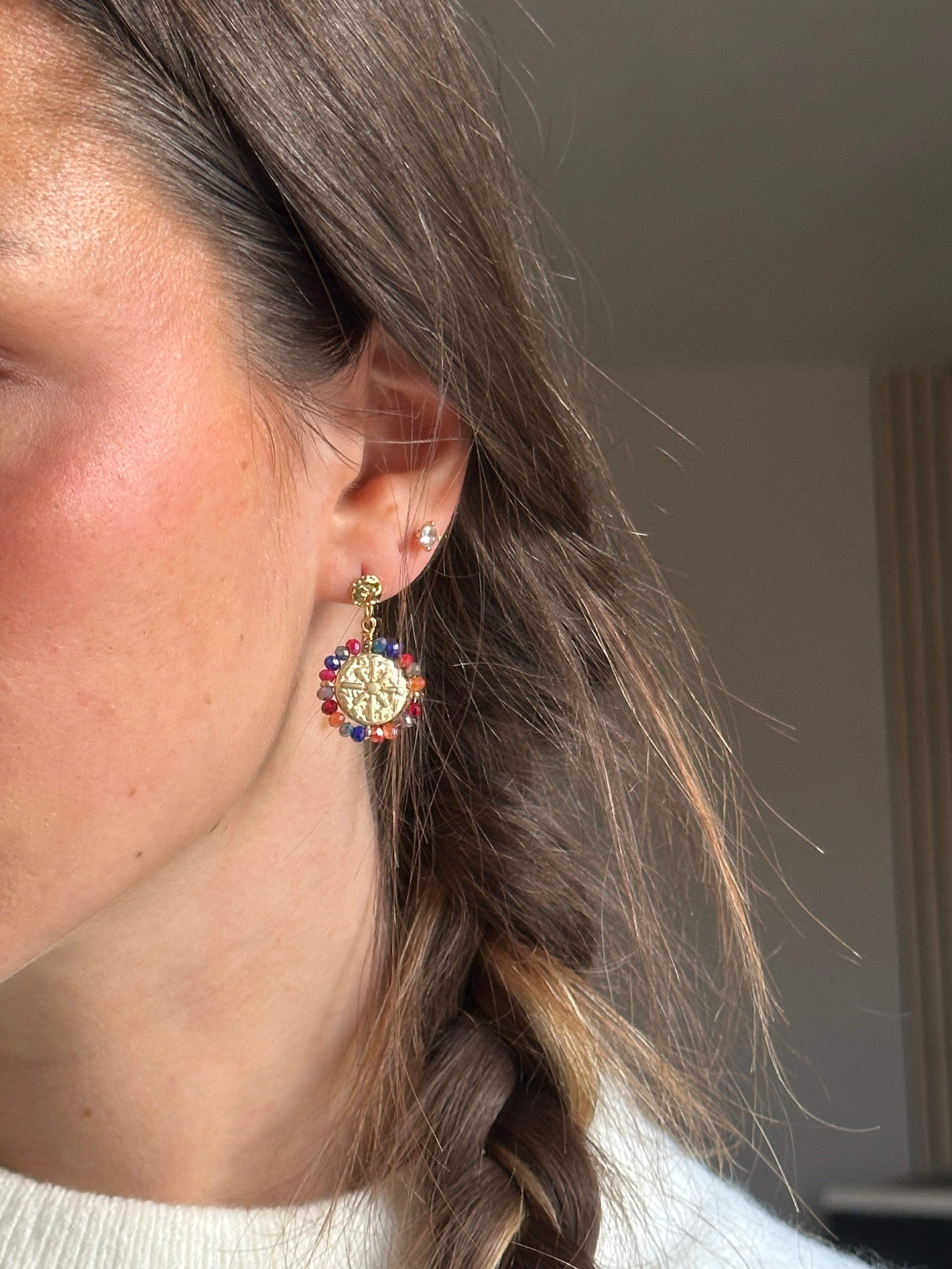 BOUCLES D'OREILLES FATNA MULTICOLORES