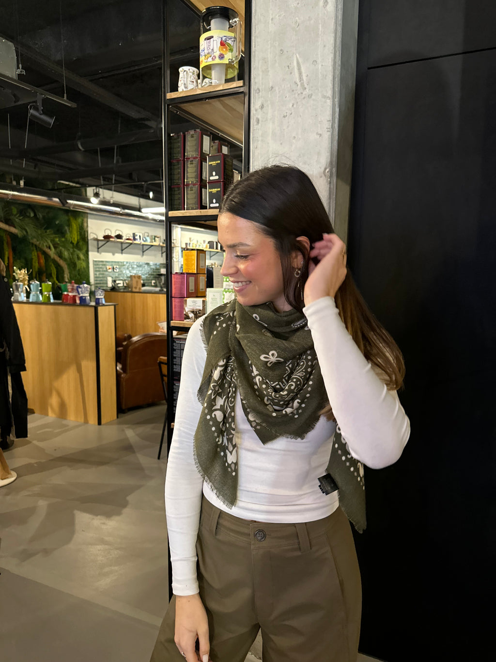 FOULARD BÉNÉDICTE KAKI