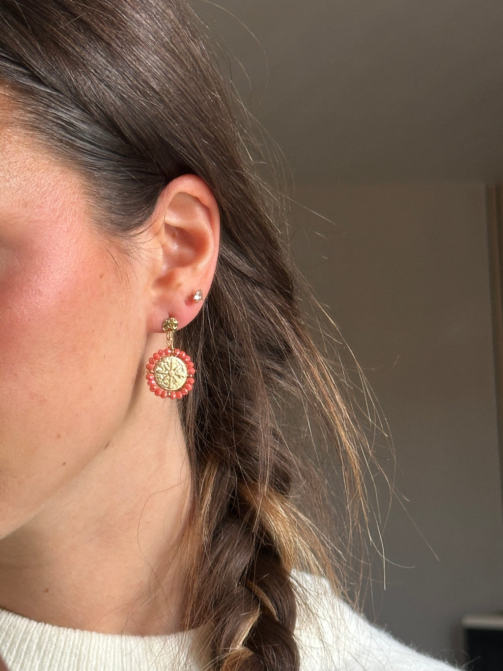BOUCLES D'OREILLES FATNA SAUMON