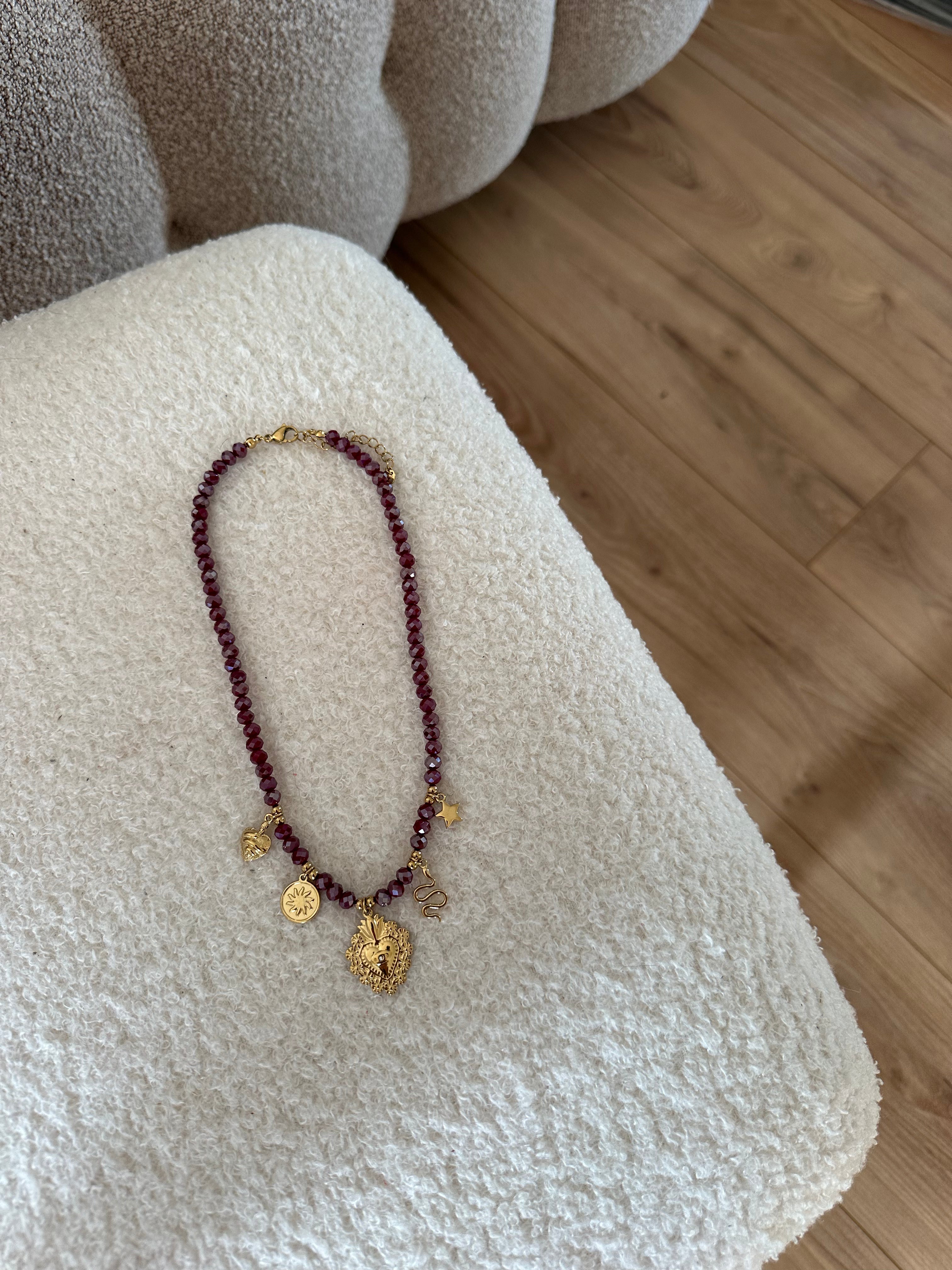 COLLIER BETAYA BORDEAUX