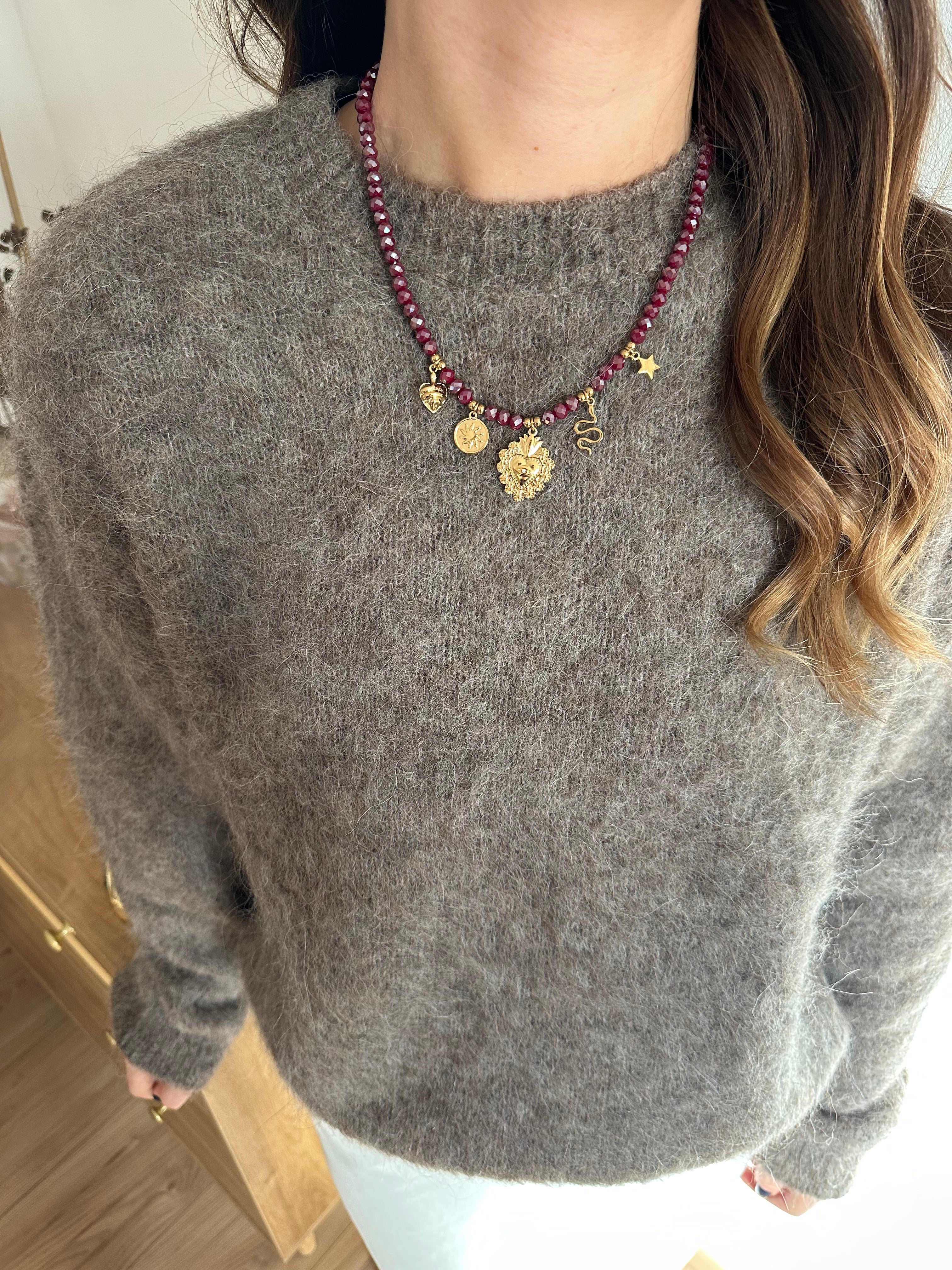 COLLIER BETAYA BORDEAUX