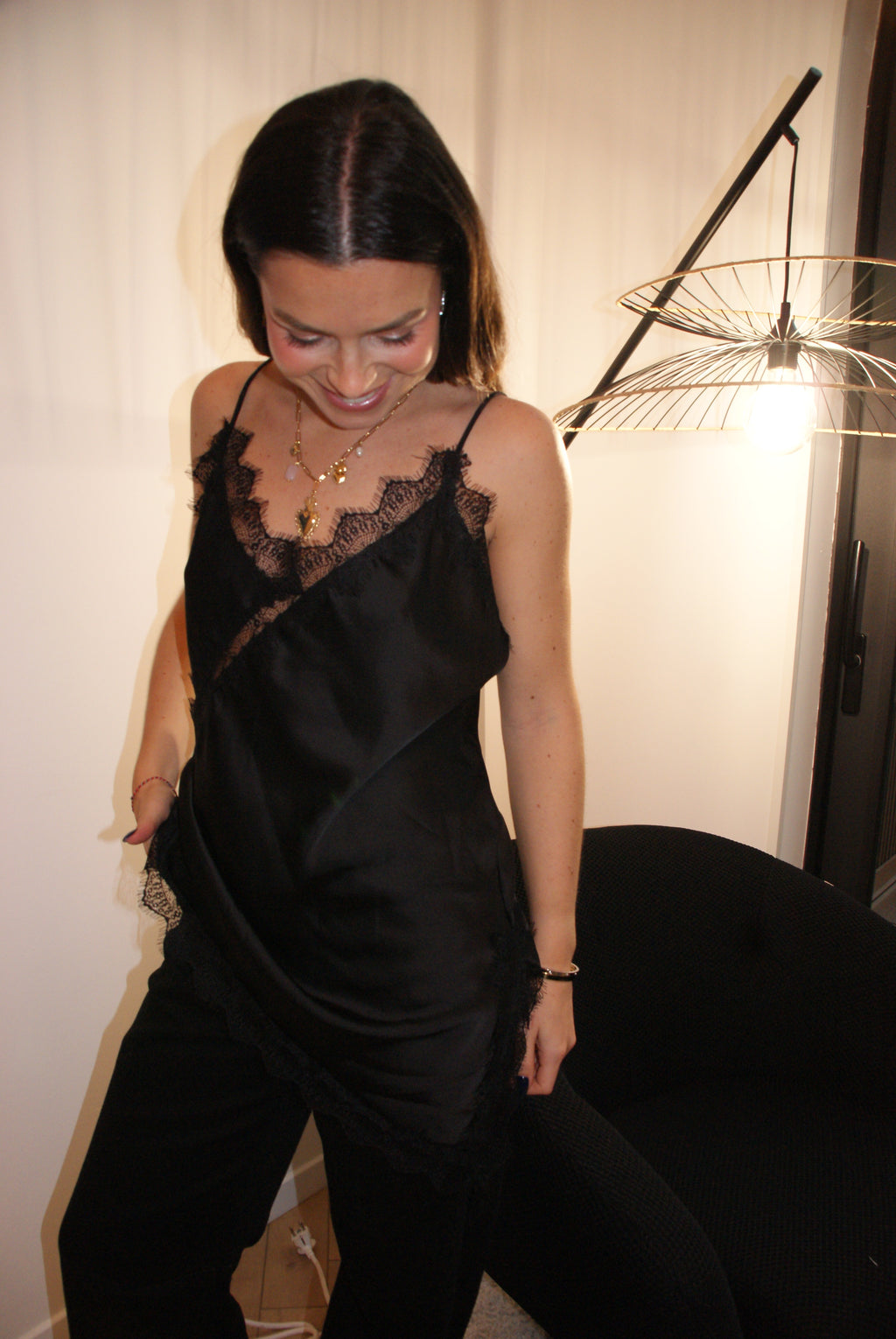 HAUT SATINÉ BLANCHE