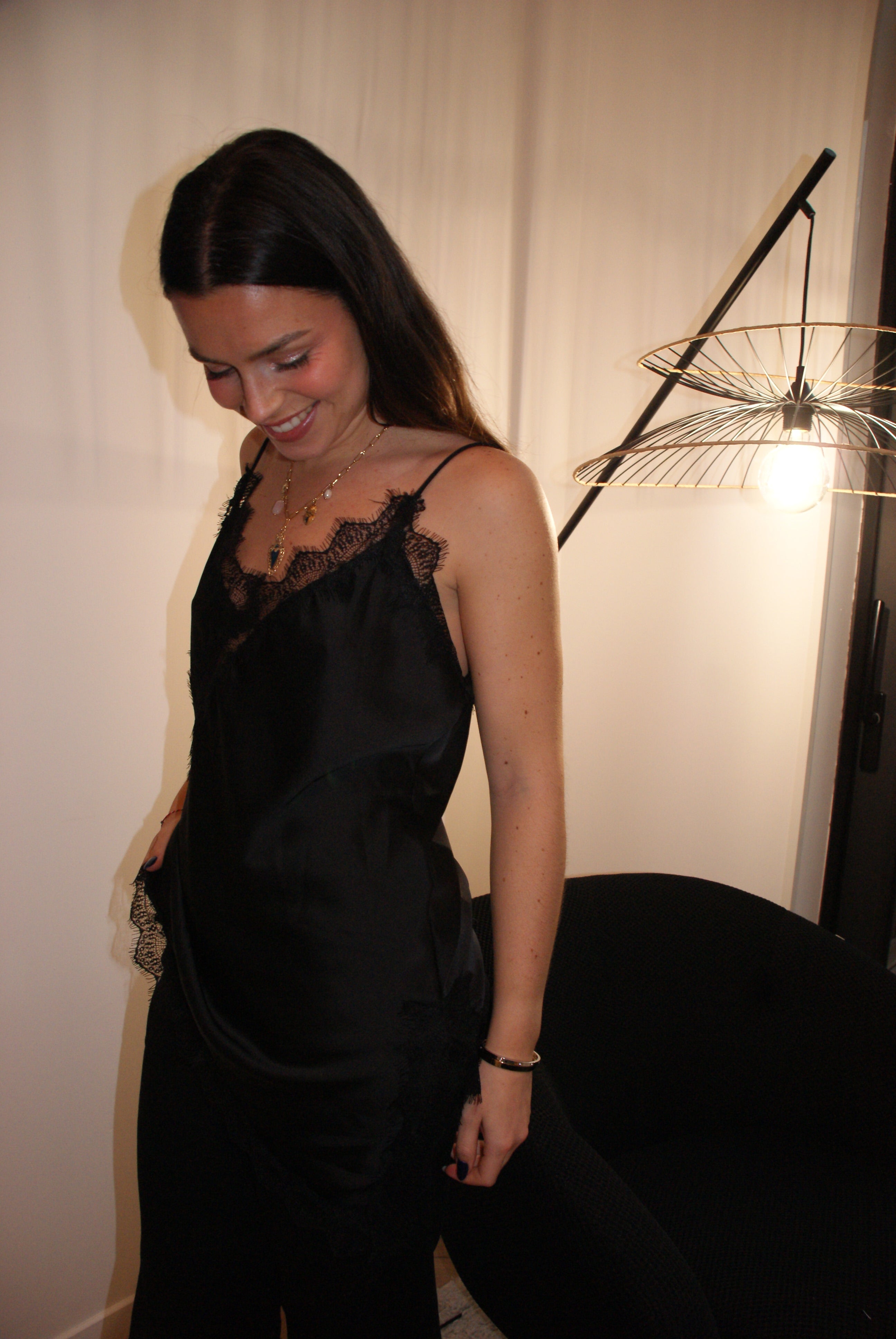 HAUT SATINÉ BLANCHE