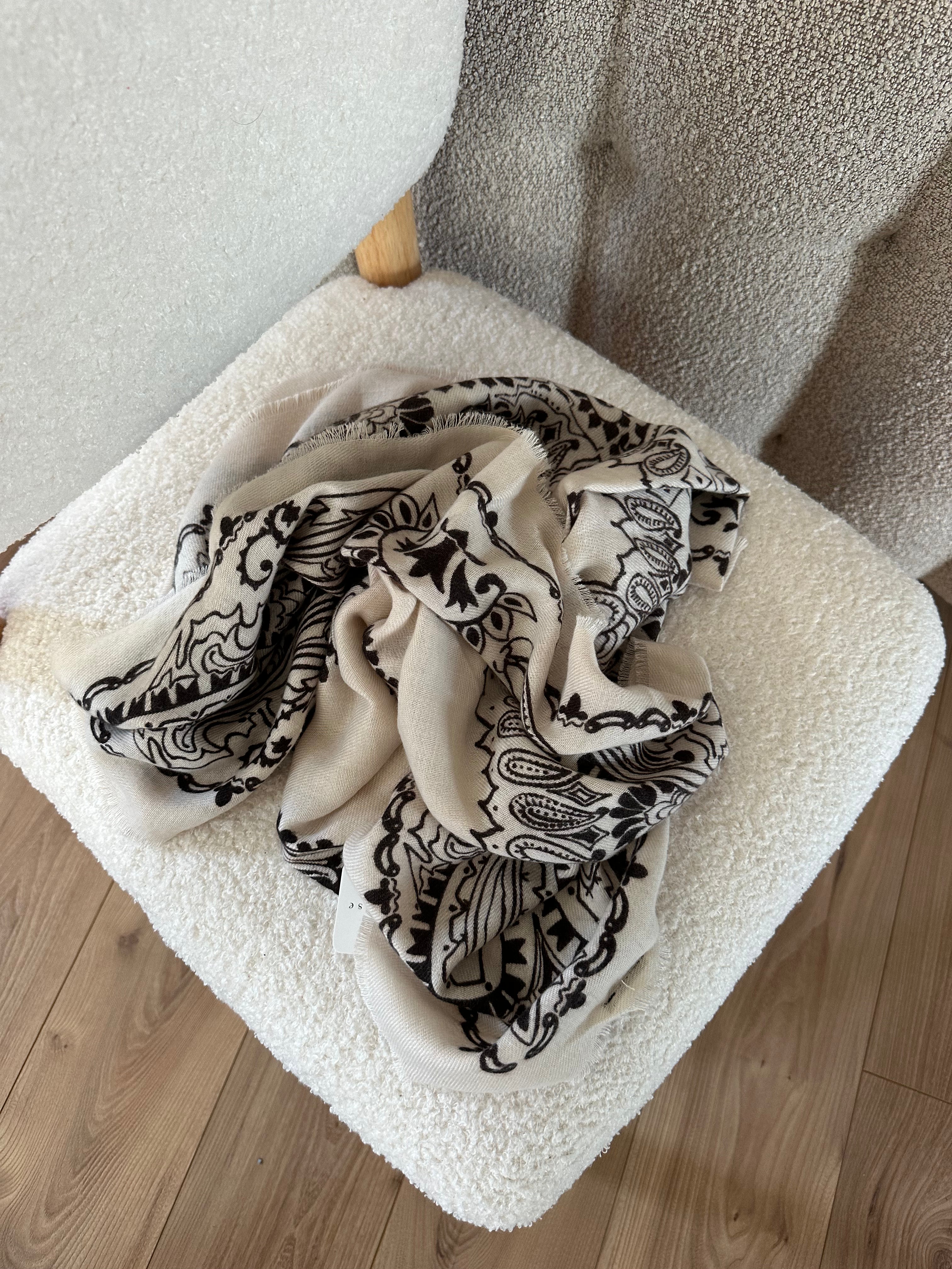 FOULARD BRUNE BEIGE