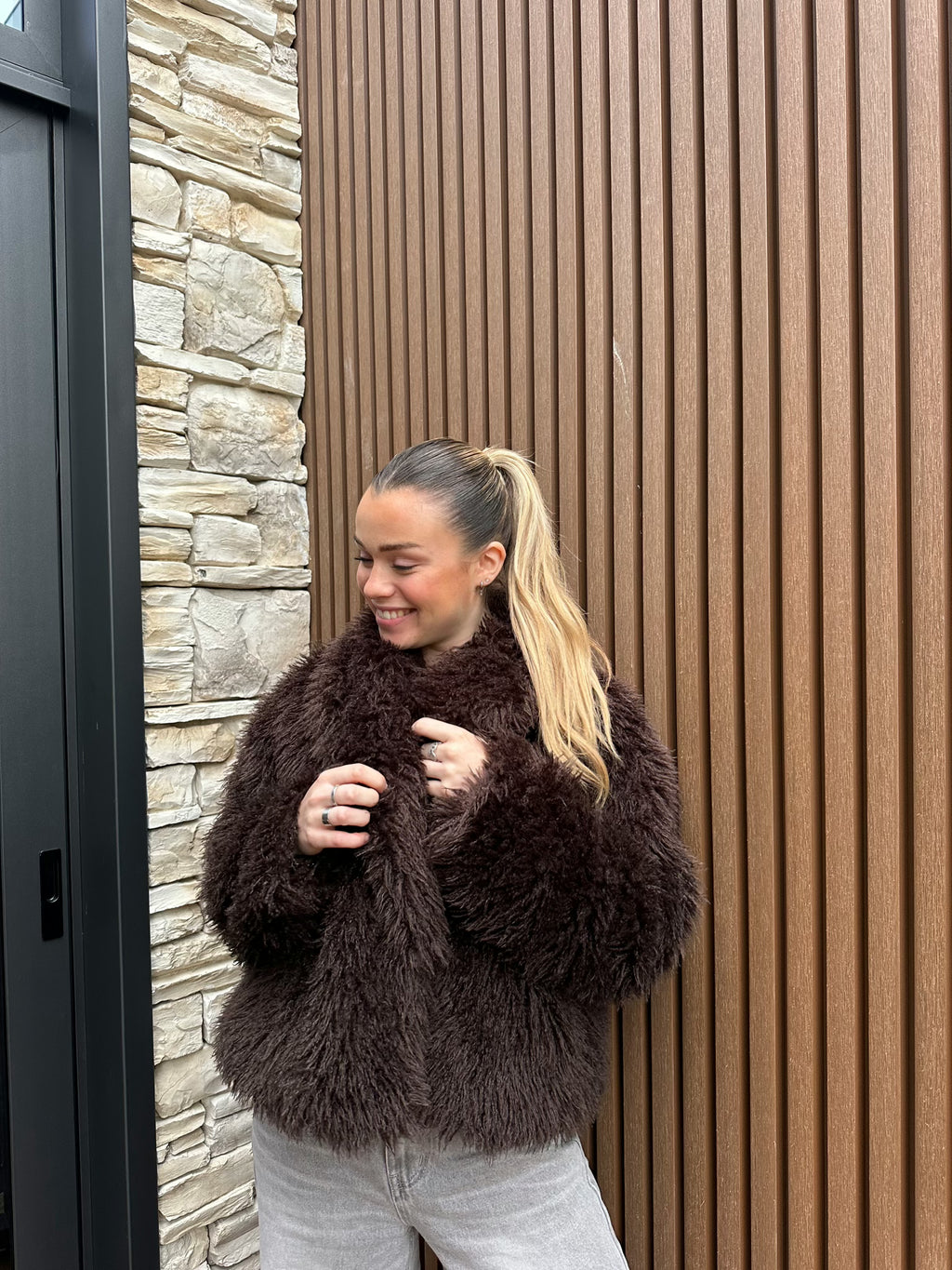 VESTE FOURRURE BAILA MARRON