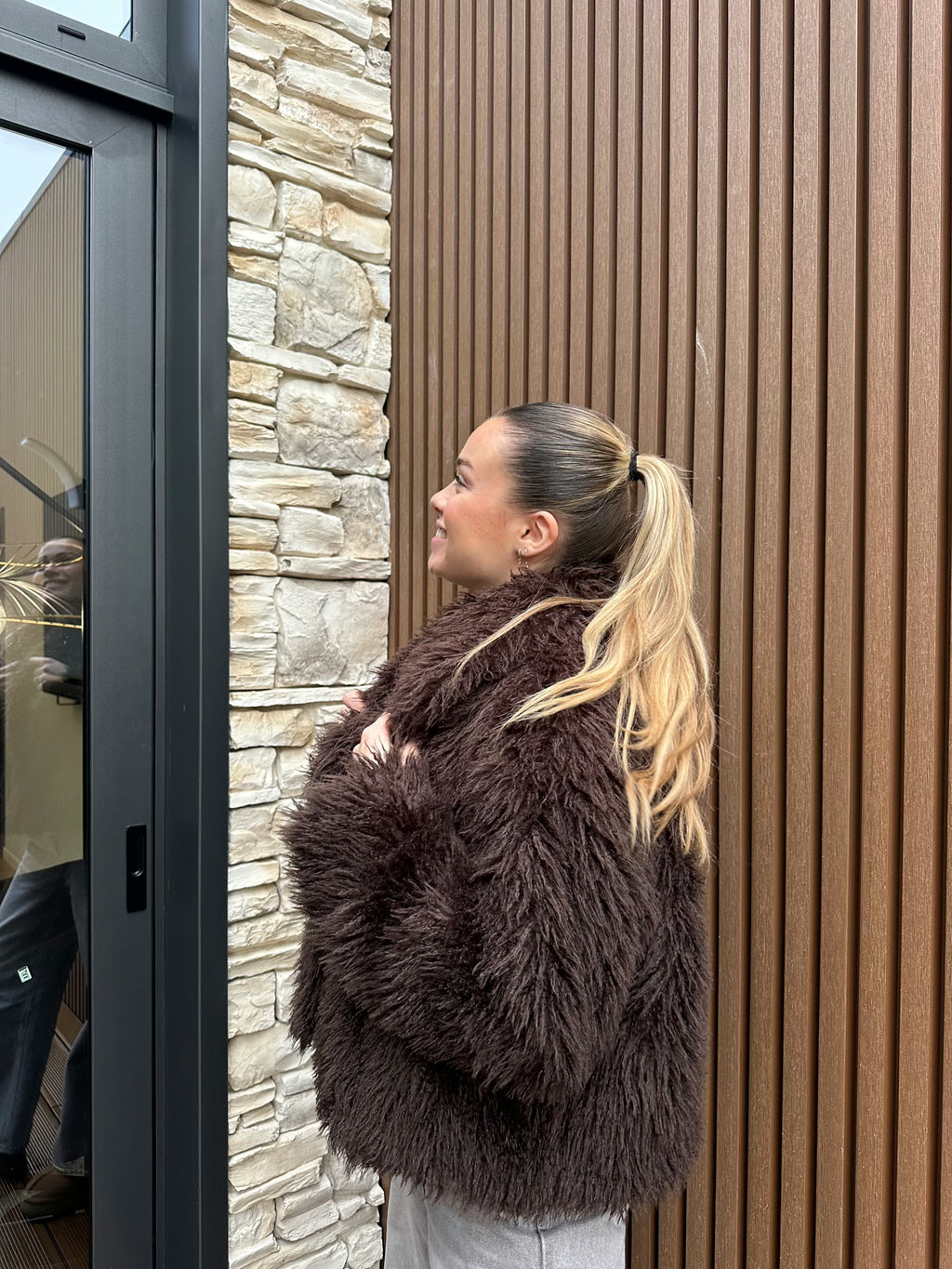 VESTE FOURRURE BAILA MARRON