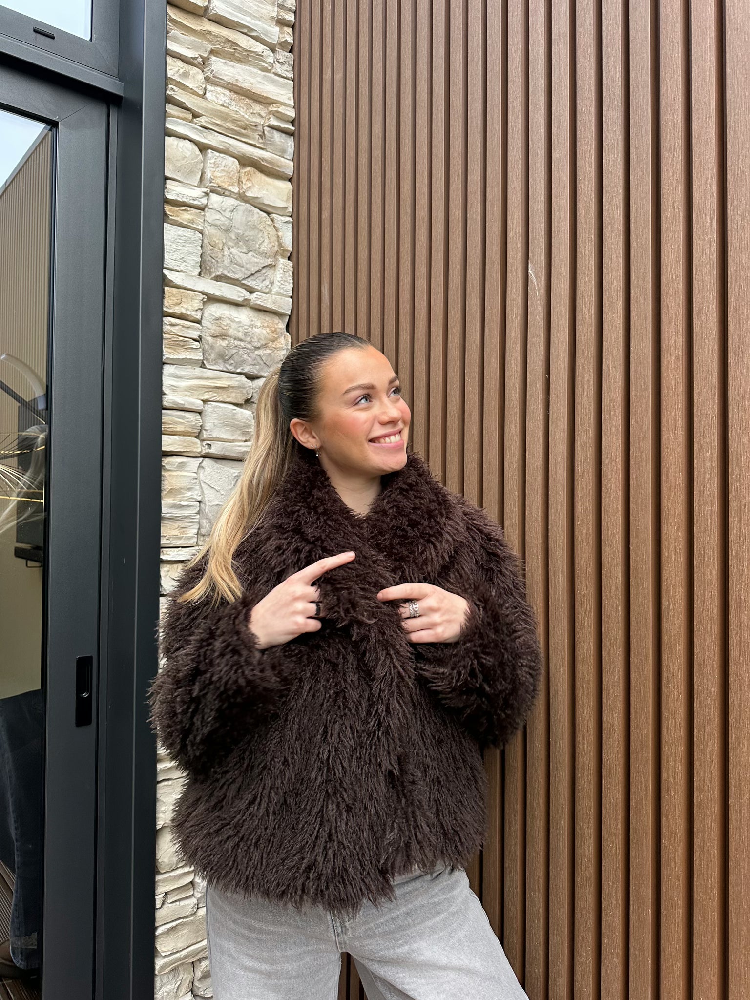 VESTE FOURRURE BAILA MARRON