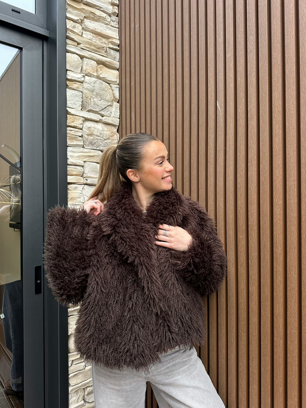 VESTE FOURRURE BAILA MARRON