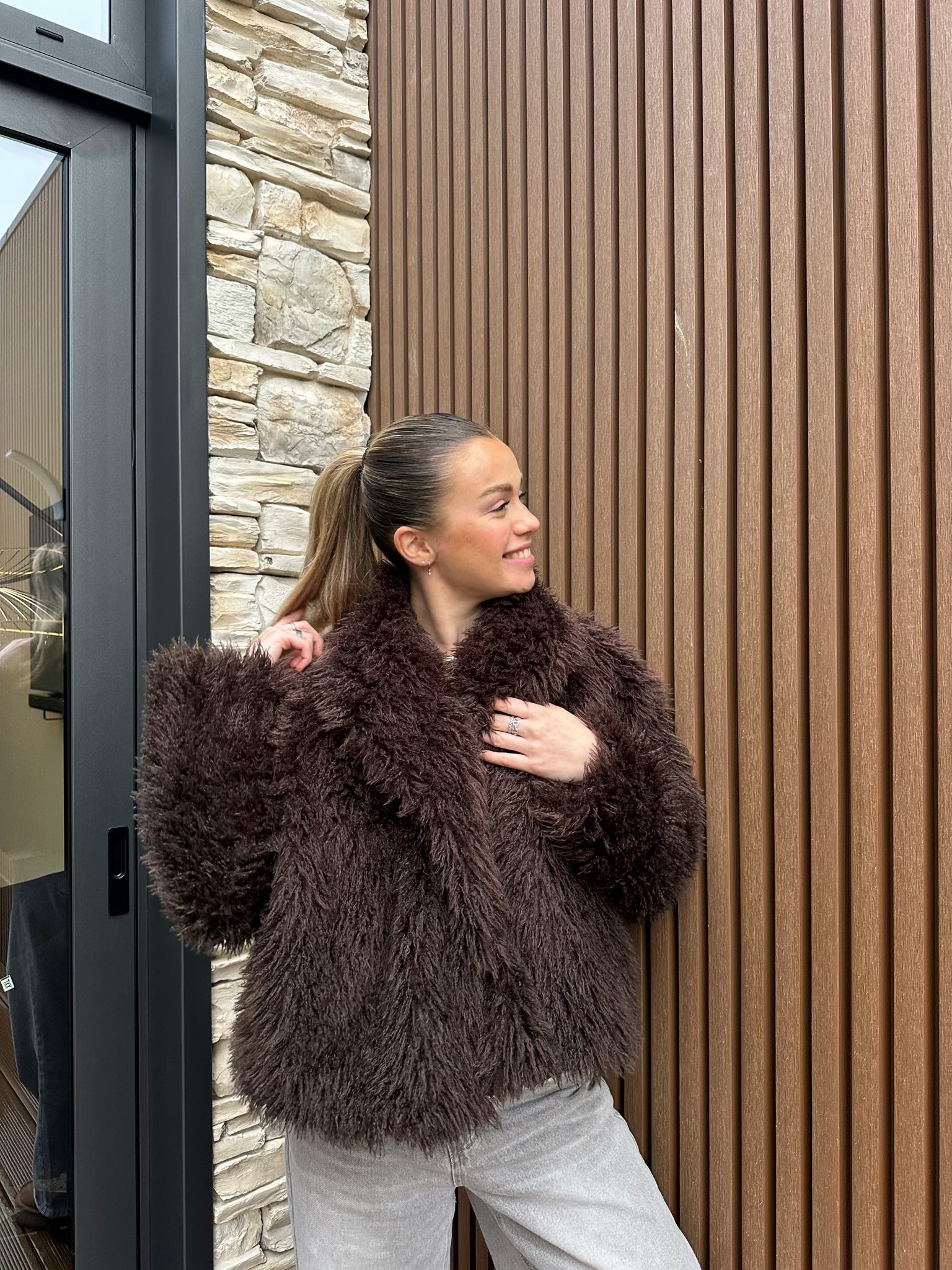 VESTE FOURRURE BAILA MARRON