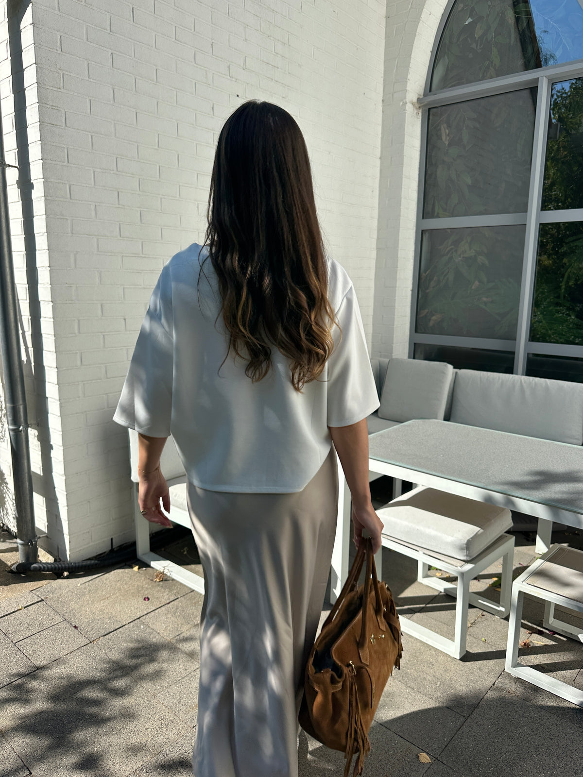 JUPE SATINÉE IZÏA BEIGE