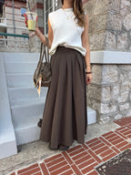 JUPE LONGUE MAEVA MARRON