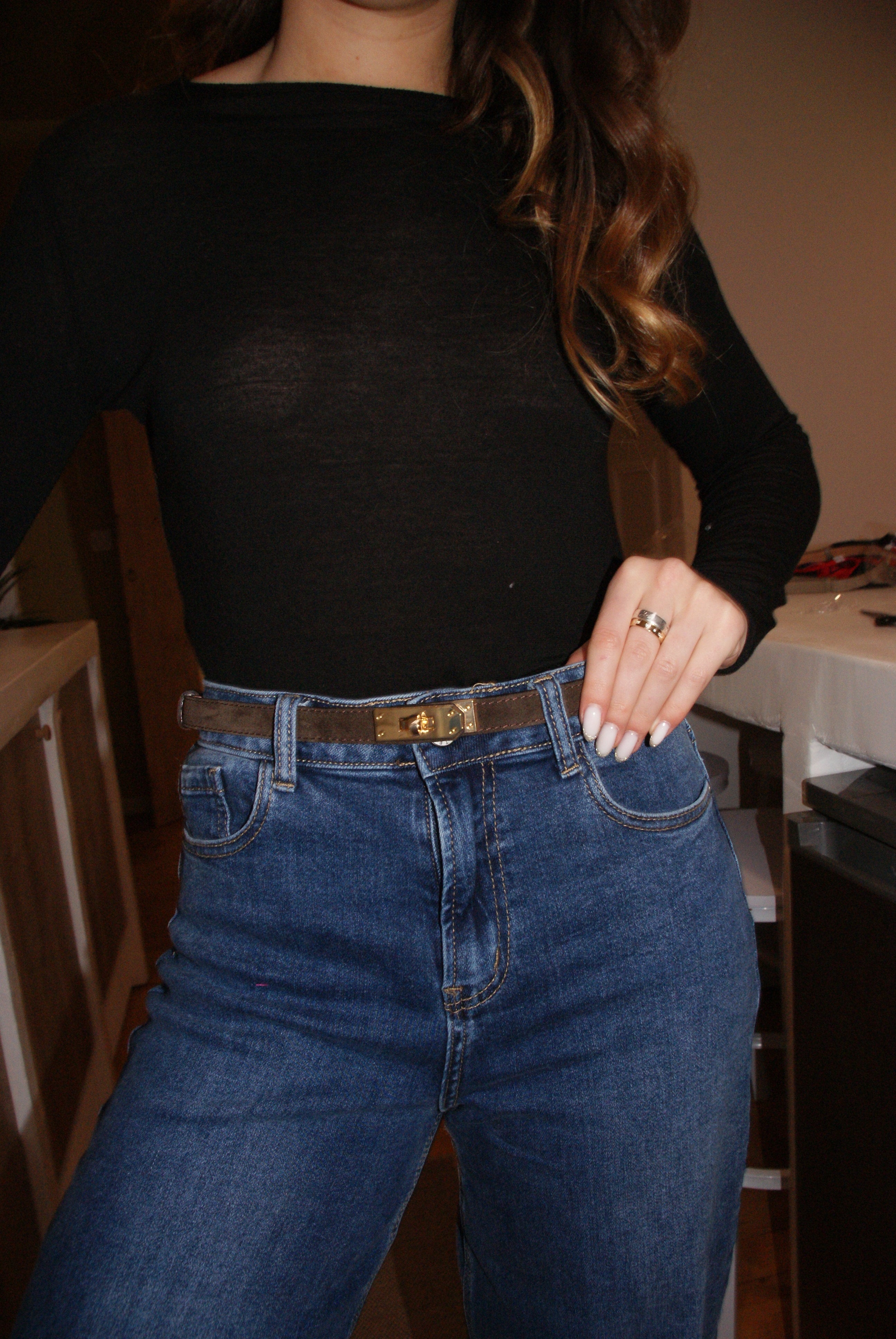 CEINTURE BLANDINE DAIM MARRON