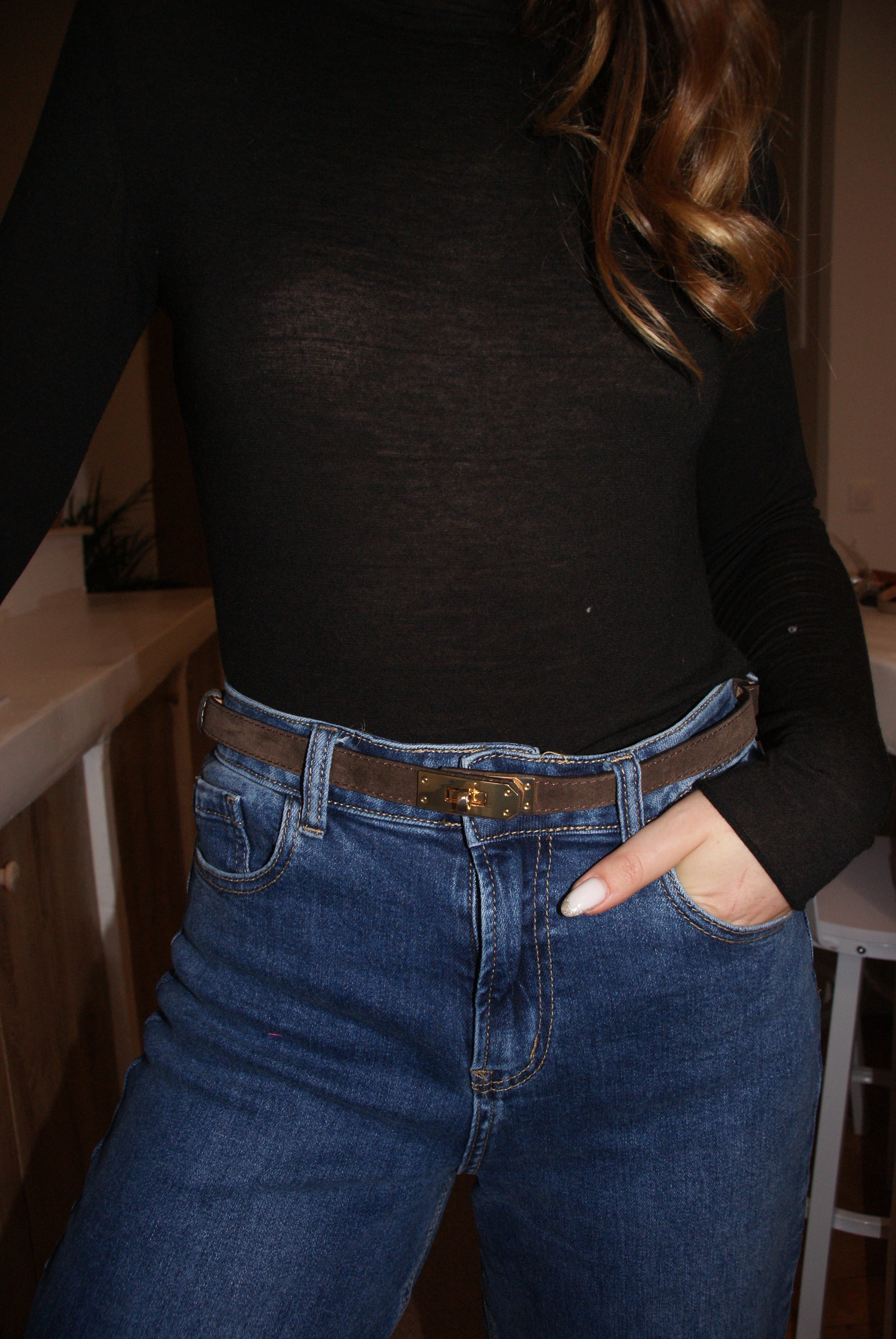 CEINTURE BLANDINE DAIM MARRON