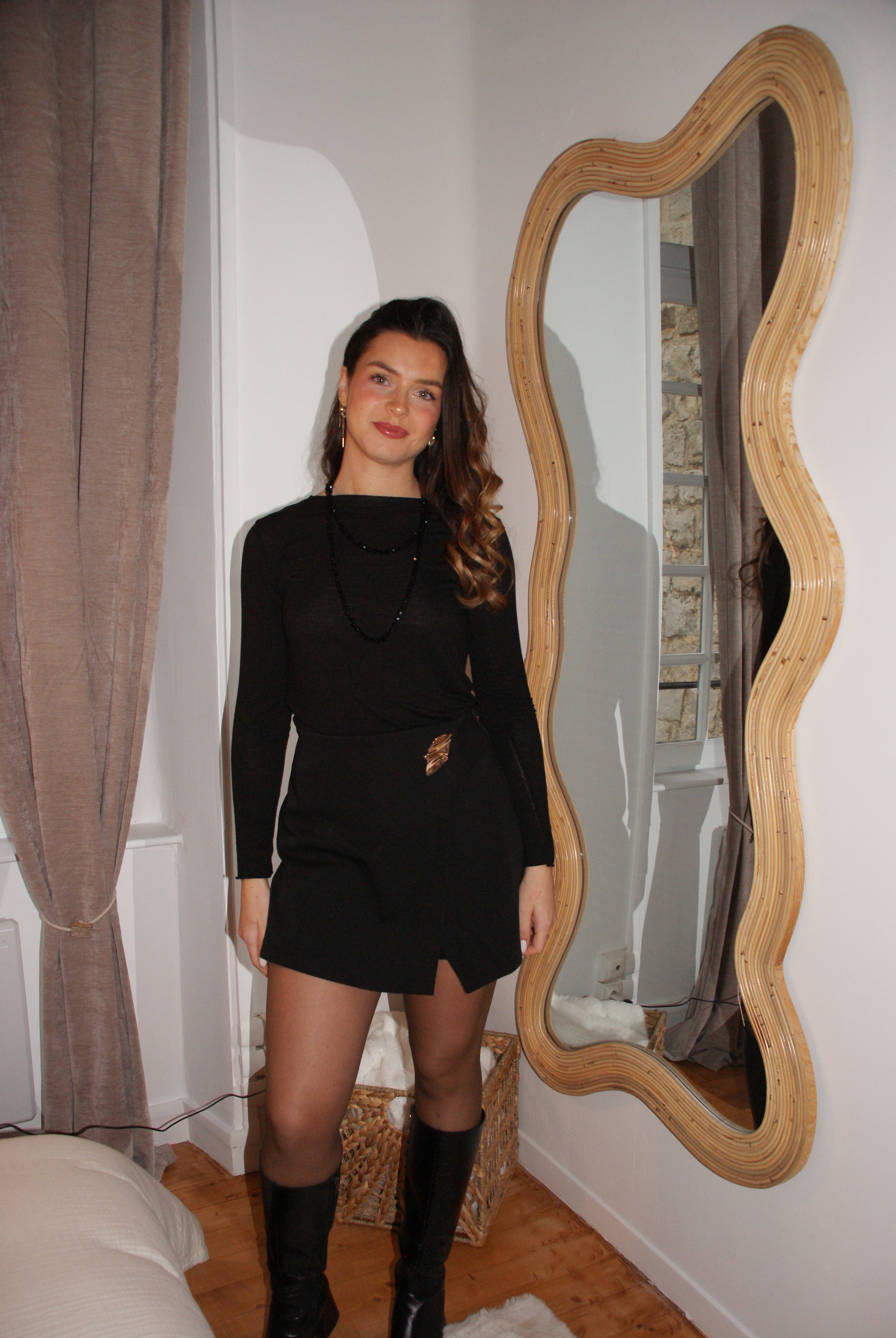 JUPE-SHORT CLAIRE NOIR