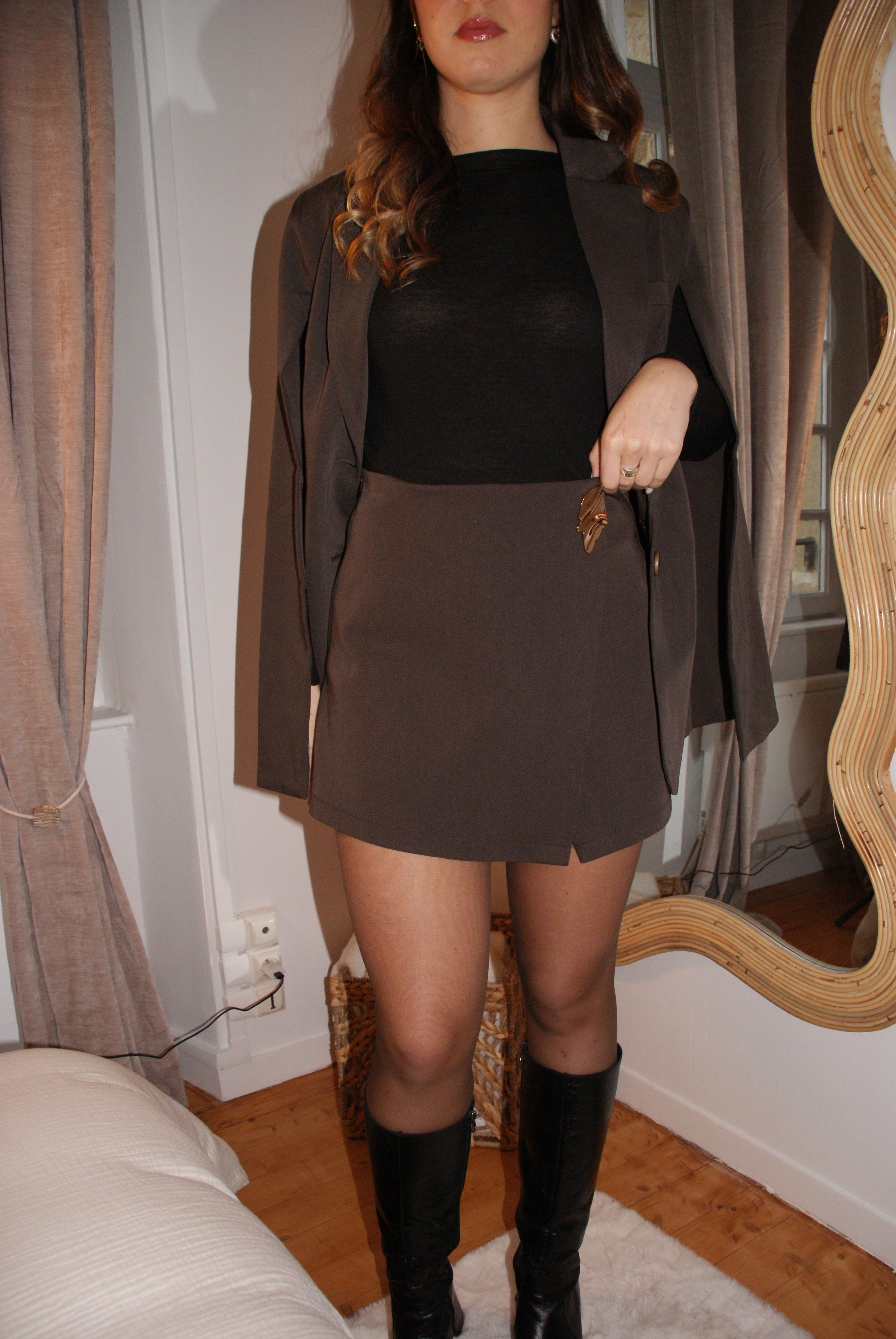 JUPE-SHORT CLAIRE MARRON