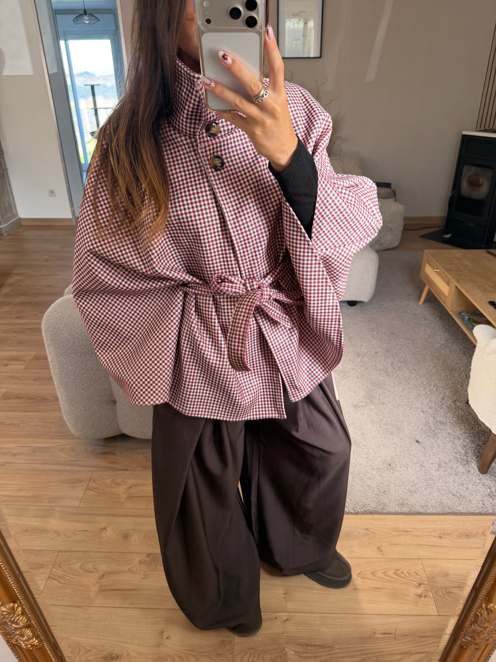 VESTE CAPE BORDEAUX JULIETTE