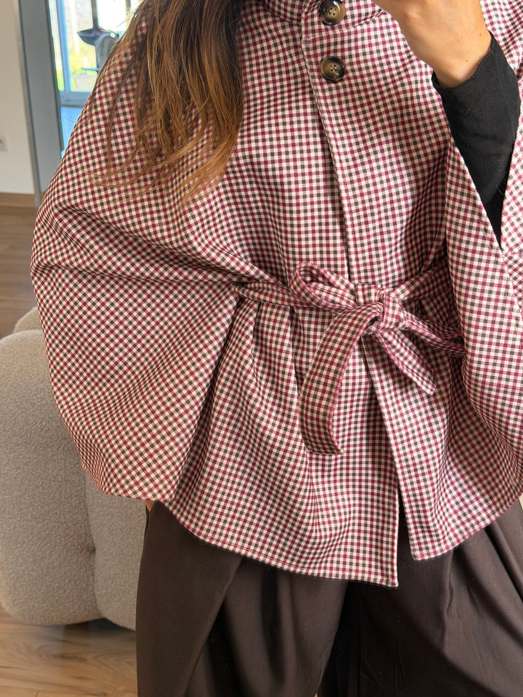 VESTE CAPE BORDEAUX JULIETTE